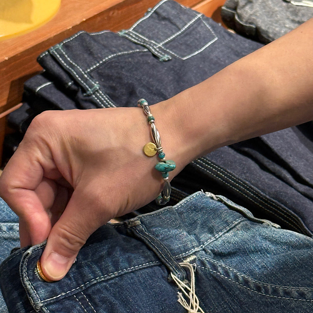 【SUN HOUSE 別注】SunKu - Pipe Beads Bracelet - Turquoise - SKSH26-01-TQ