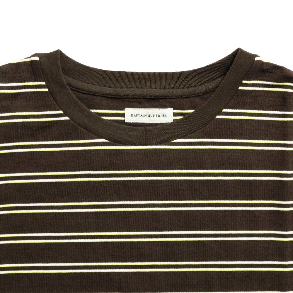 KAPTAIN SUNSHINE - Hard Twisted Stripe Jersey Half-sleeve Tee - KS26SCS08