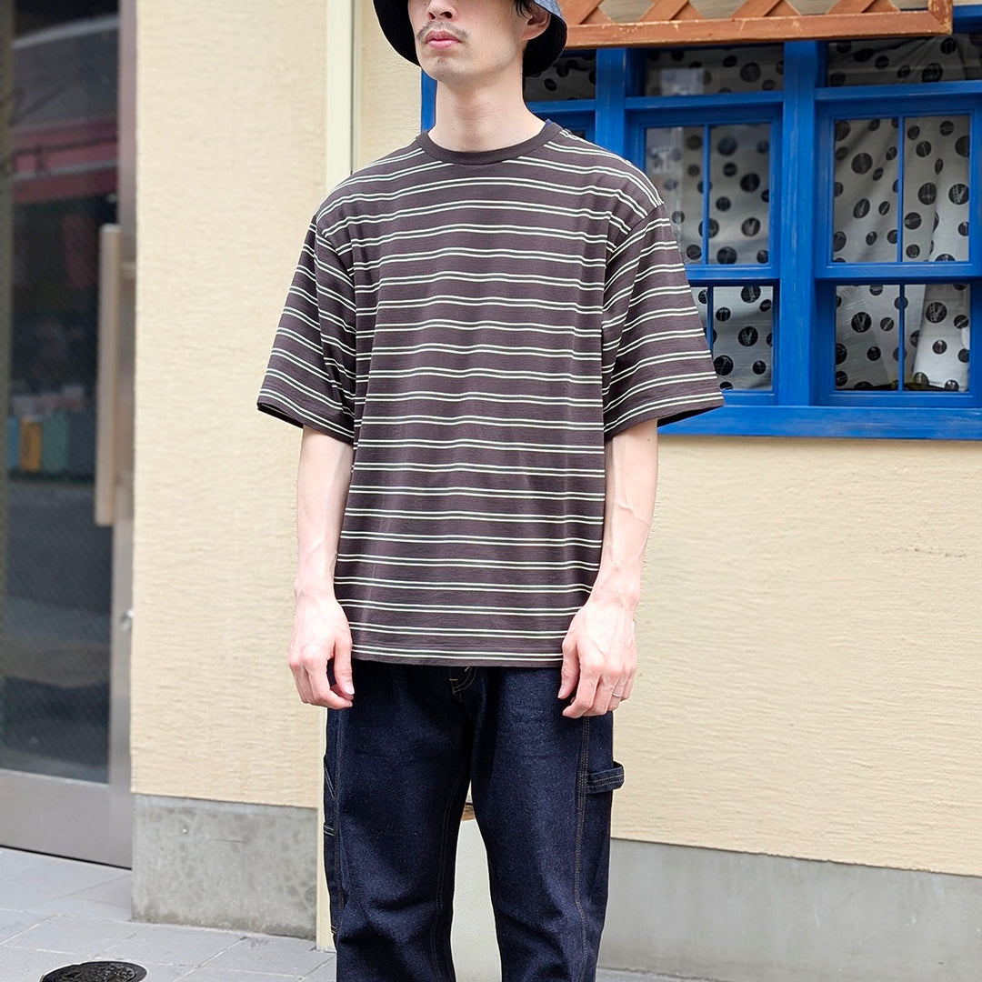 KAPTAIN SUNSHINE - Hard Twisted Stripe Jersey Half-sleeve Tee - KS26SCS08