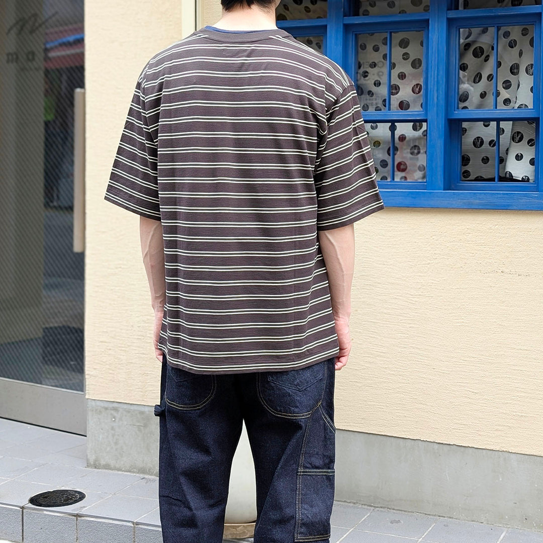 KAPTAIN SUNSHINE - Hard Twisted Stripe Jersey Half-sleeve Tee - KS26SCS08