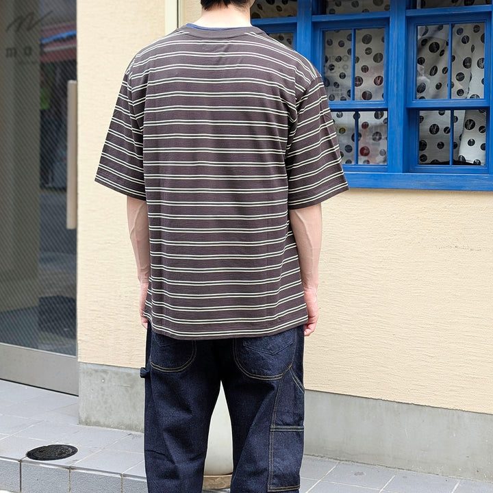KAPTAIN SUNSHINE - Hard Twisted Stripe Jersey Half-sleeve Tee - KS26SCS08