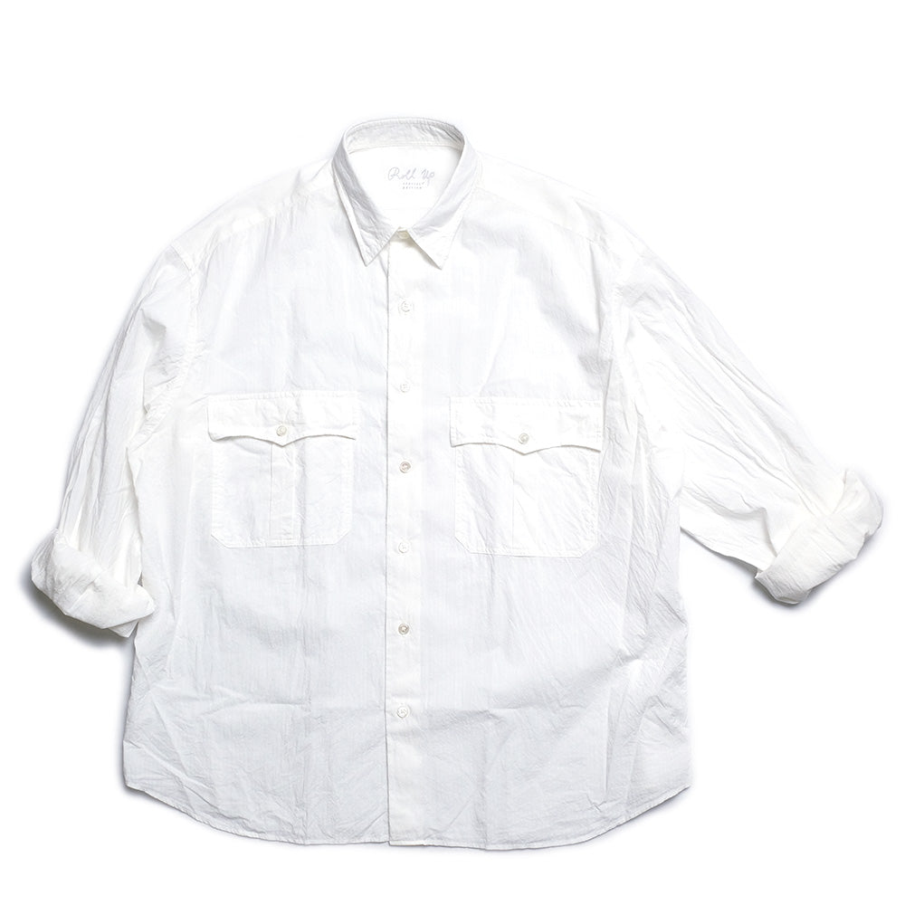 Porter Classic - ROLL UP STRIPE SHIRT - PC-016-3357-WHT
