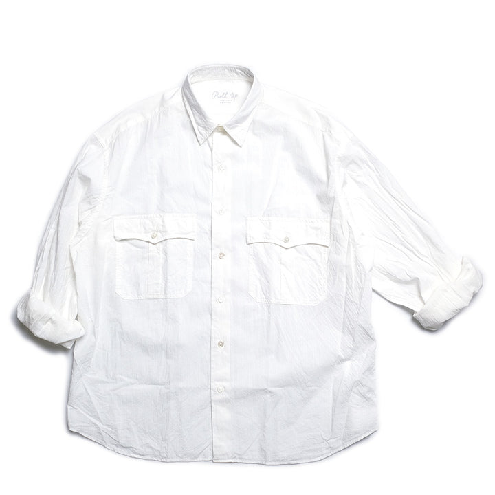 Porter Classic - ROLL UP STRIPE SHIRT - PC-016-3357-WHT