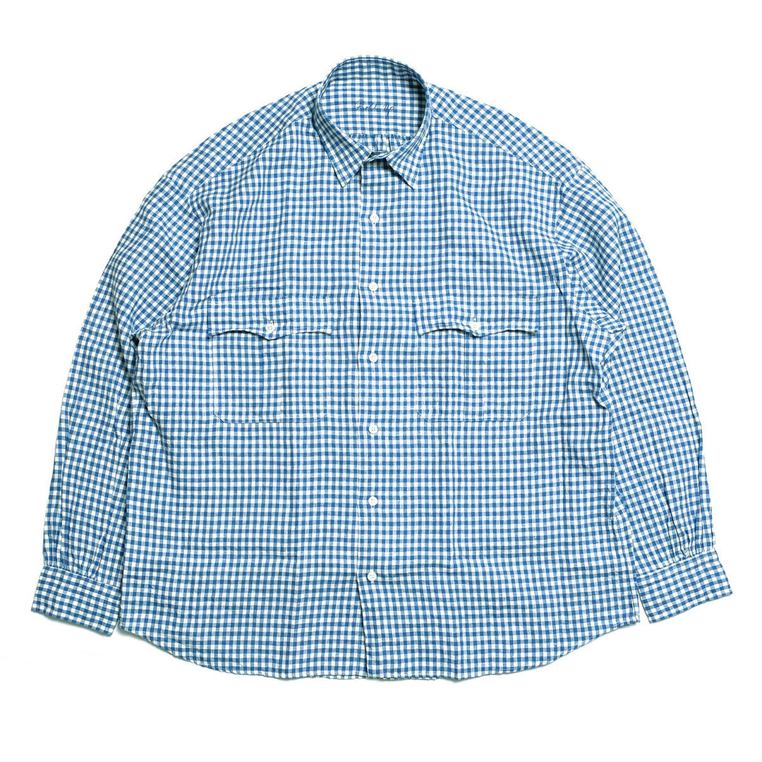 Porter Classic - ROLL UP LINEN GINGHAM CHECK SHIRT - PC-016-3978