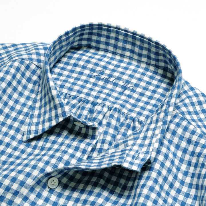 Porter Classic - ROLL UP LINEN GINGHAM CHECK SHIRT - PC-016-3978