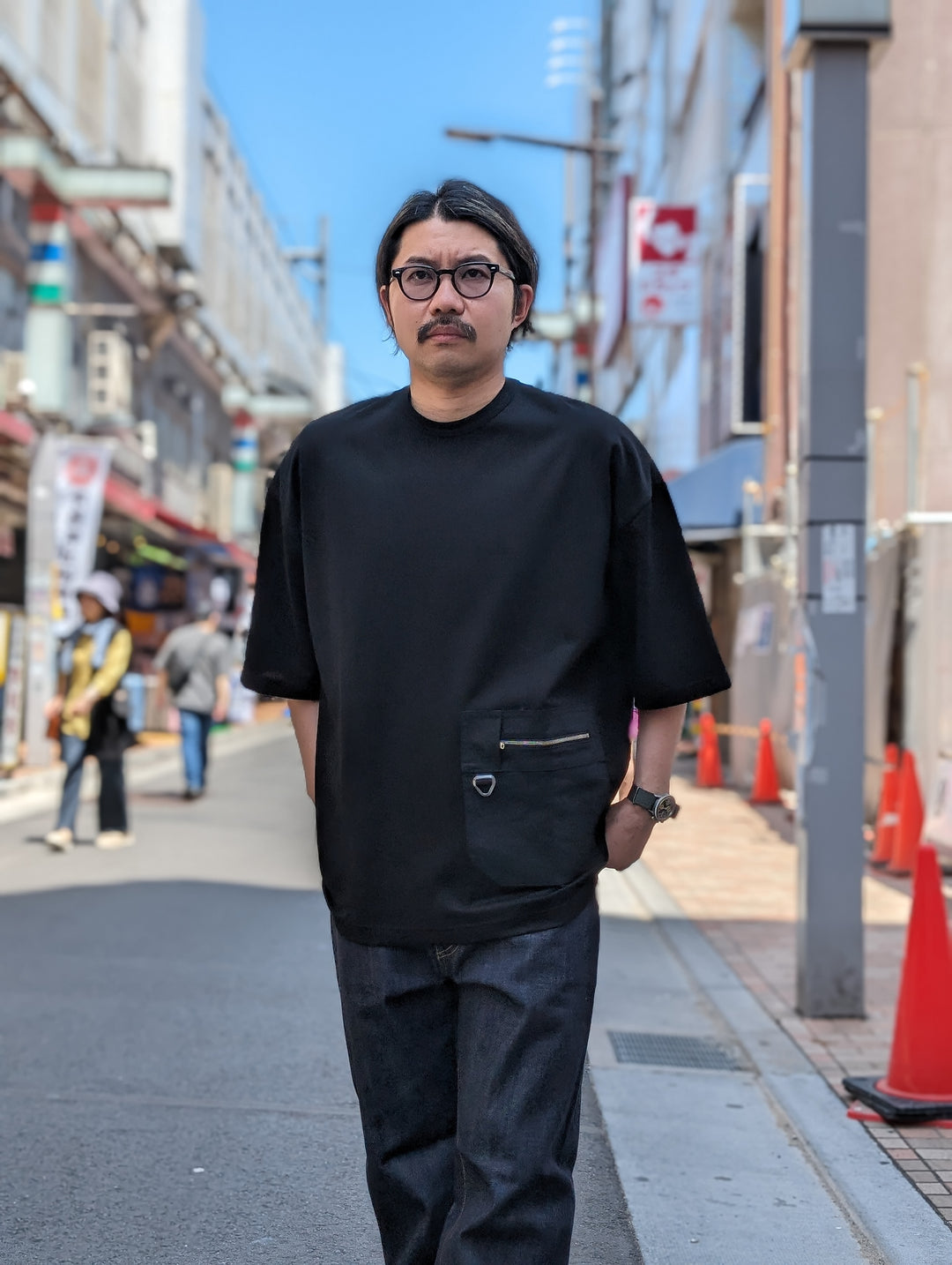 JUNYA WATANABE MAN - Cotton jersey x Ester-Oxford T-SHIRT - WM-T002-051