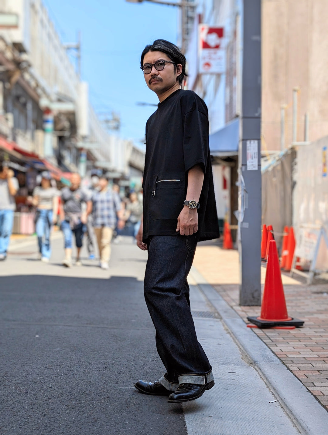JUNYA WATANABE MAN - Cotton jersey x Ester-Oxford T-SHIRT - WM-T002-051