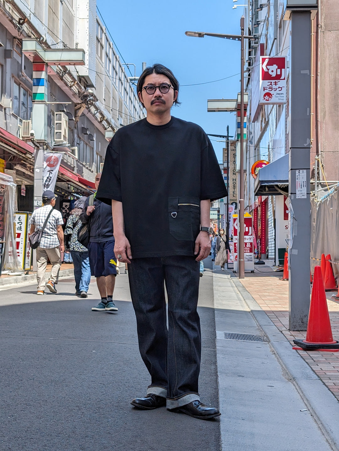 JUNYA WATANABE MAN - Cotton jersey x Ester-Oxford T-SHIRT - WM-T002-051