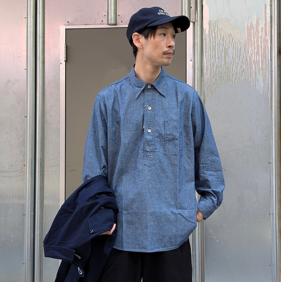 POST O'ALLS - No.1  Shirt - Classic chambray Indigo - 1201-CC
