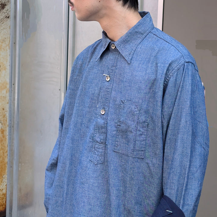 POST O'ALLS - No.1  Shirt - Classic chambray Indigo - 1201-CC