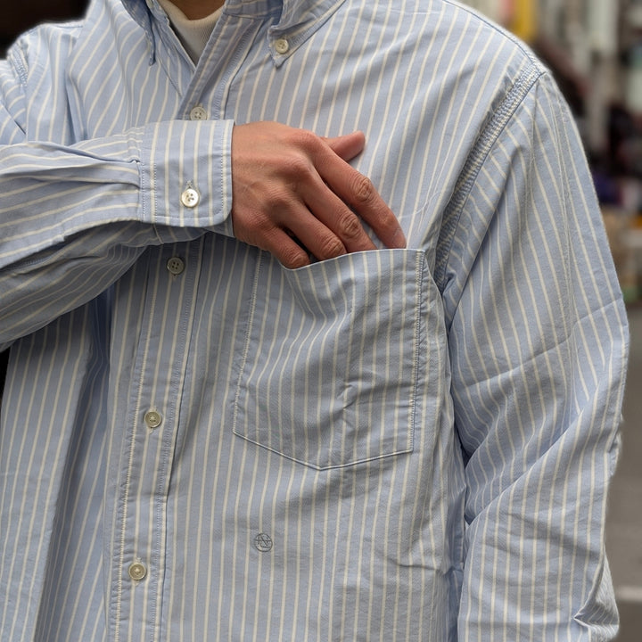 nanamica - Button Down Stripe Wind Shirt -  S25SG090