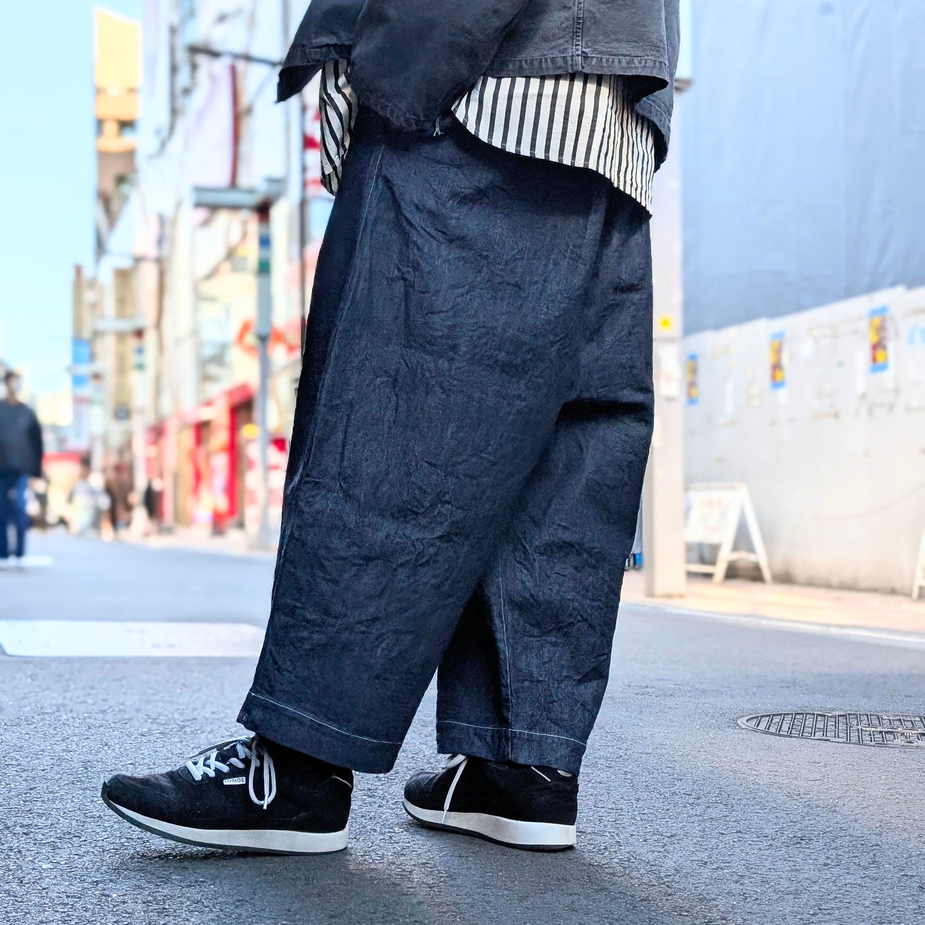 HAVERSACK - Selvedge Denim High Waist Cropped Wide Pants - 862525