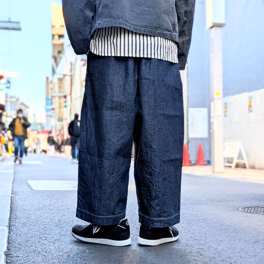 HAVERSACK - Selvedge Denim High Waist Cropped Wide Pants - 862525