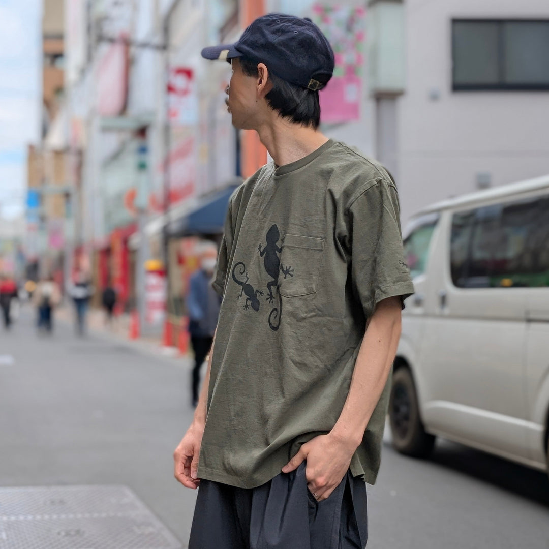 Engineered Garments - Printed Cross Crew Neck T-shirt - Gecko - QT260 / QT262 / QT263
