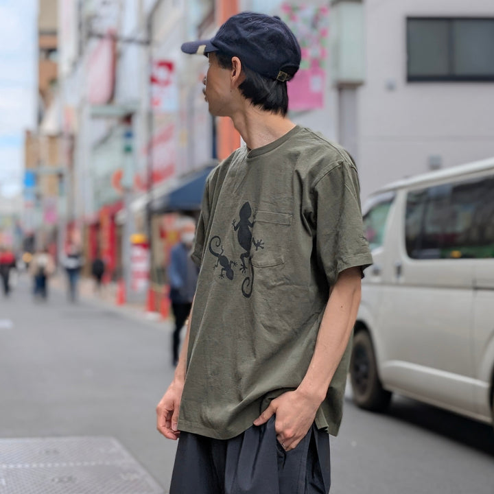 Engineered Garments - Printed Cross Crew Neck T-shirt - Gecko - QT260 / QT262 / QT263