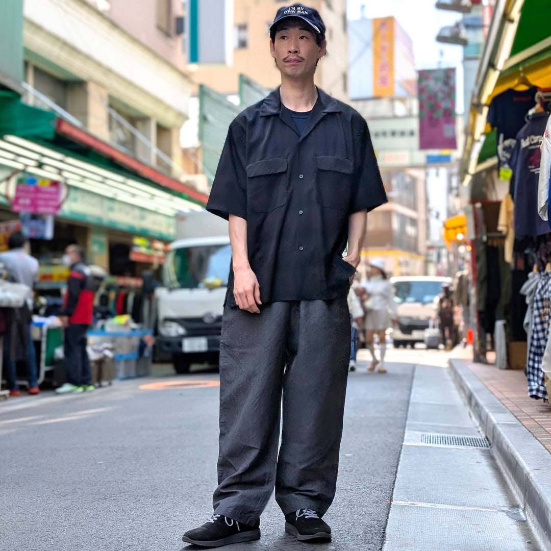 GOLD - LINEN × WOOL TROPICAL 1TUCK LOOSE-FITTING PANTS - GL42506-115