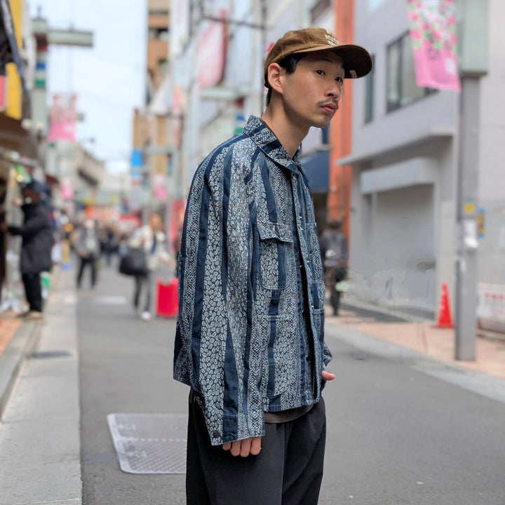 Needles - Short Coverall-10oz Denim - Python Jacquard - QV165