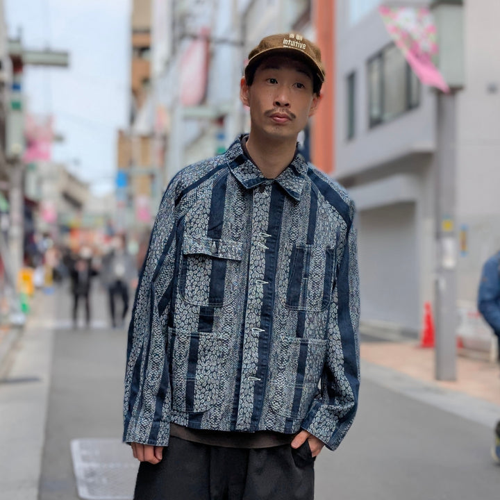 Needles - Short Coverall-10oz Denim - Python Jacquard - QV165
