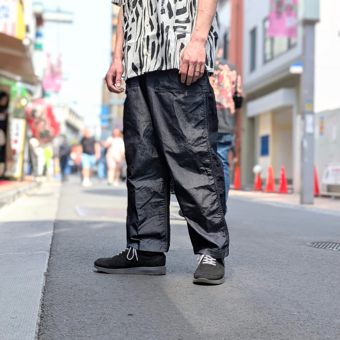 JUNYA WATANABE MAN - 綿エステルデニム X 綿リネンツイル パンツ - WO-P029-051