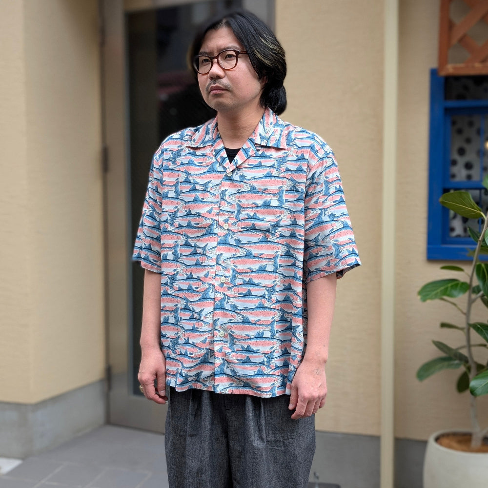 SOUTH2 WEST8 - S/S Open Collar Shirt - Trout - SX676