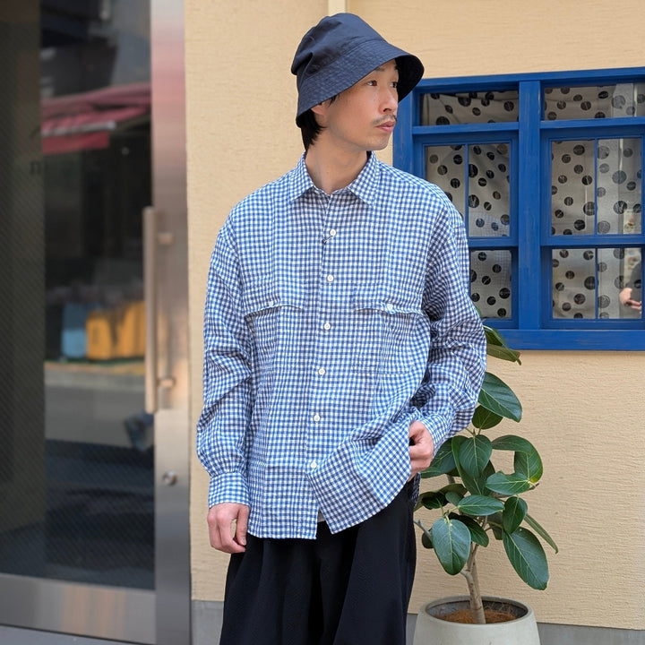 Porter Classic - ROLL UP LINEN GINGHAM CHECK SHIRT - PC-016-3978