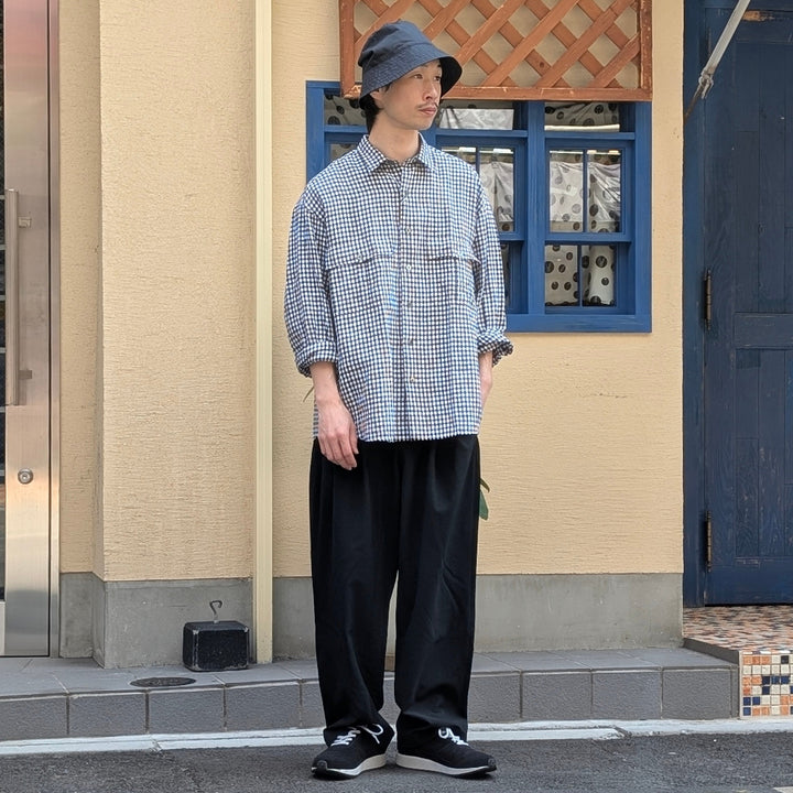 Porter Classic - ROLL UP LINEN GINGHAM CHECK SHIRT - PC-016-3978