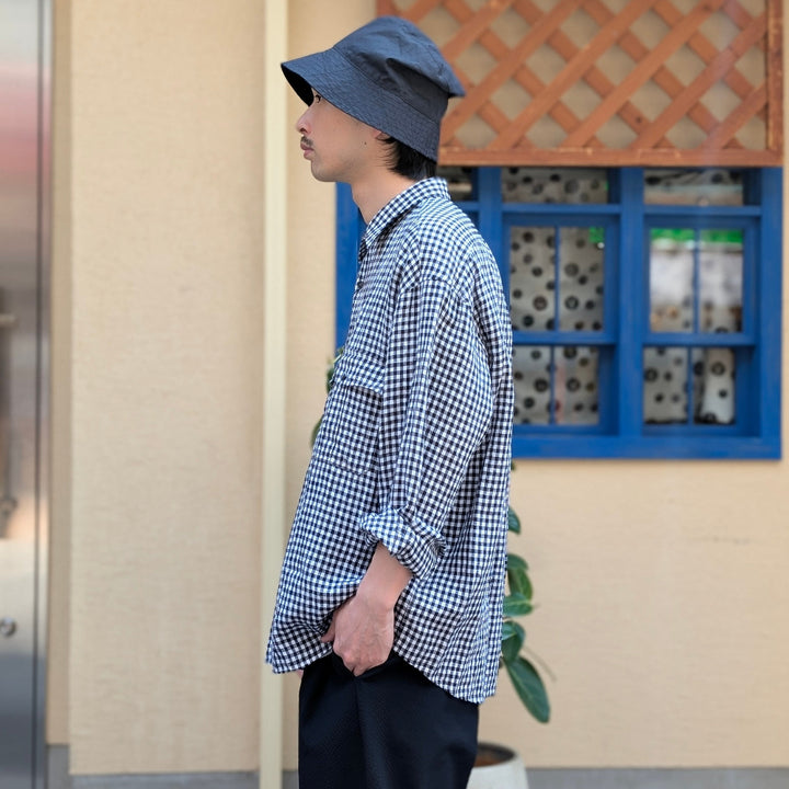 Porter Classic - ROLL UP LINEN GINGHAM CHECK SHIRT - PC-016-3978