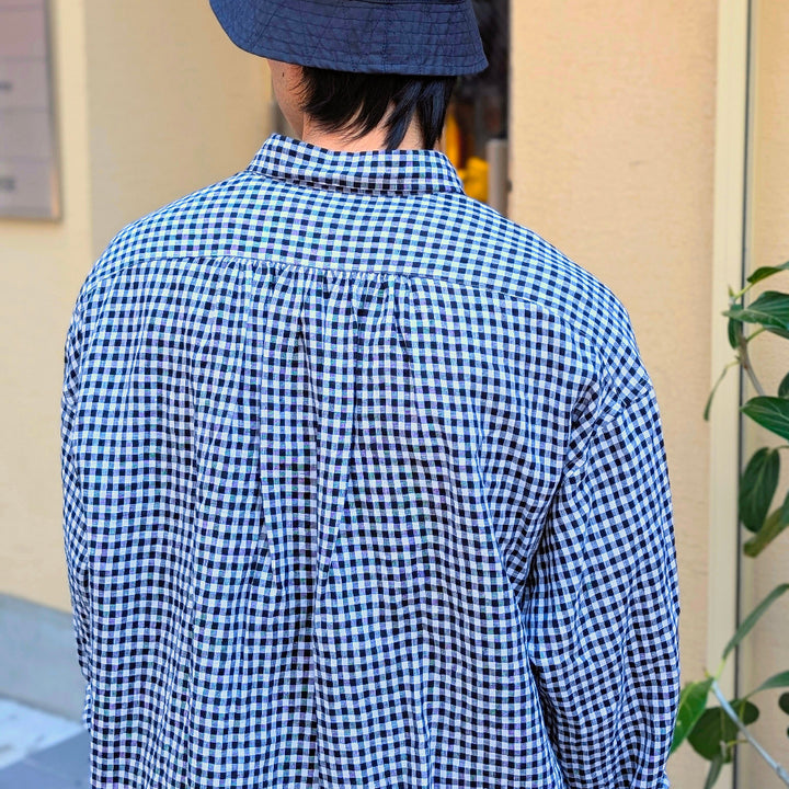 Porter Classic - ROLL UP LINEN GINGHAM CHECK SHIRT - PC-016-3978