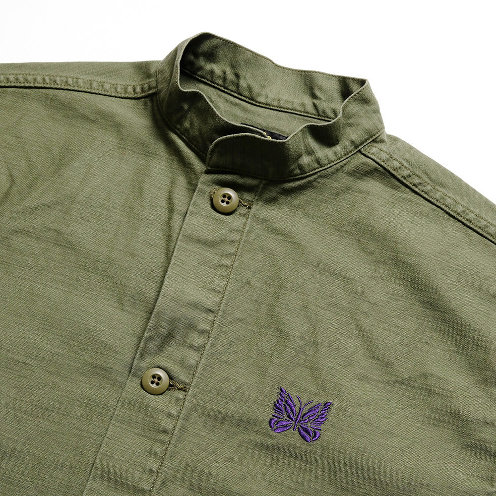 Needles - Stand Collar Army Shirt - Back Sateen - QV146