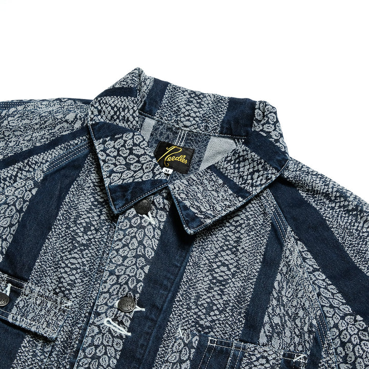 Needles - Short Coverall-10oz Denim - Python Jacquard - QV165