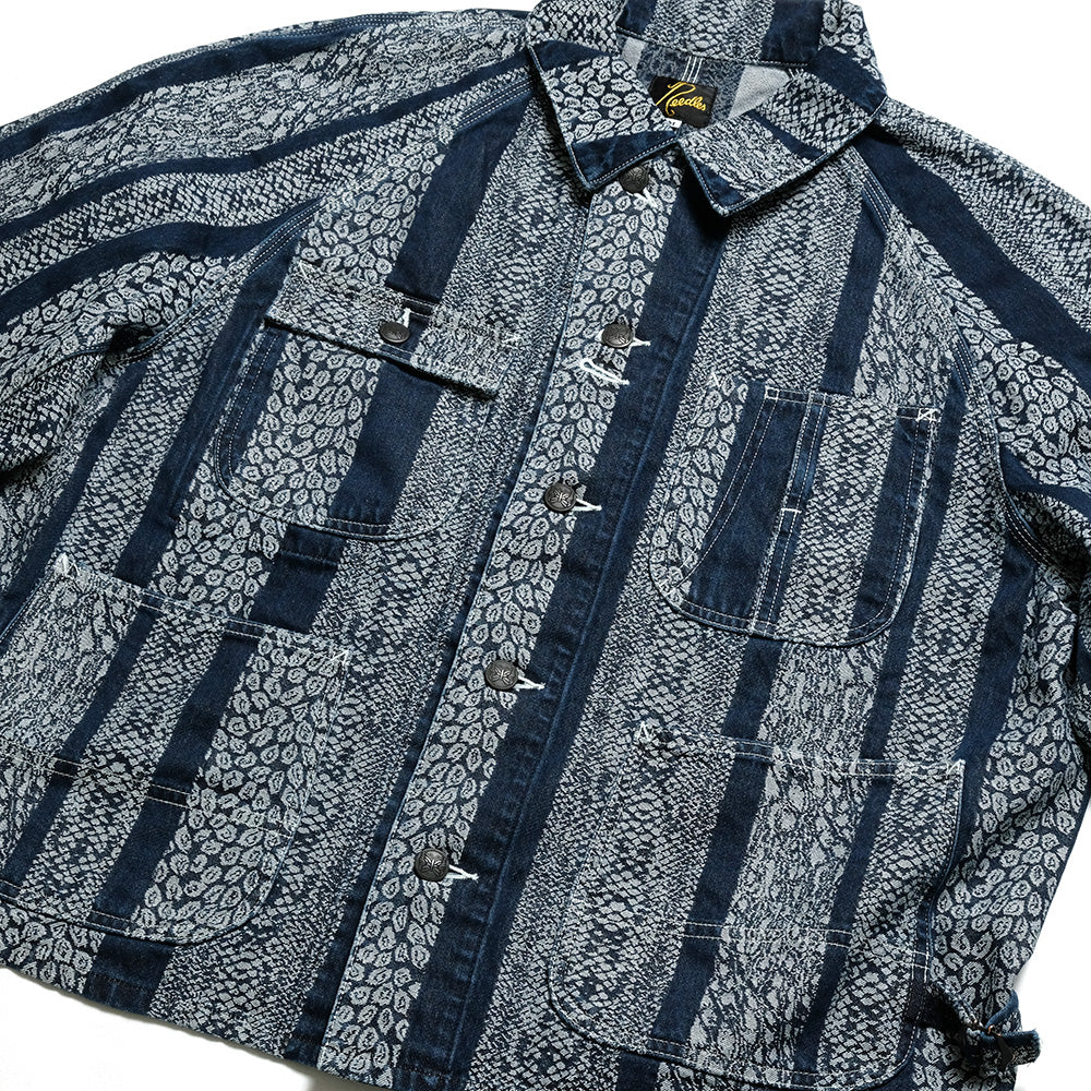 Needles - Short Coverall-10oz Denim - Python Jacquard - QV165