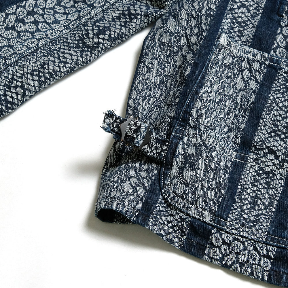 Needles - Short Coverall-10oz Denim - Python Jacquard - QV165