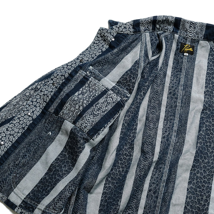 Needles - Short Coverall-10oz Denim - Python Jacquard - QV165
