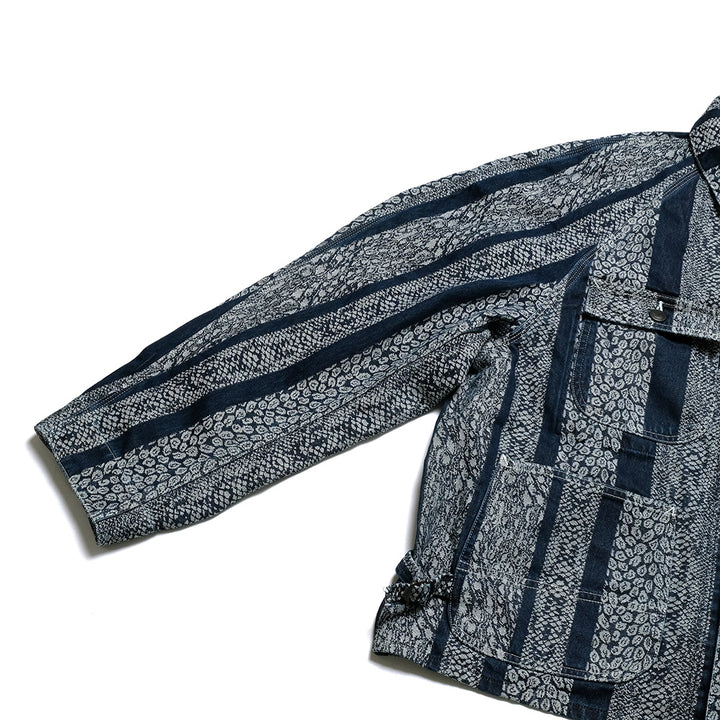 Needles - Short Coverall-10oz Denim - Python Jacquard - QV165