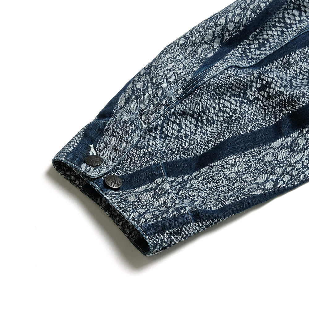 Needles - Short Coverall-10oz Denim - Python Jacquard - QV165