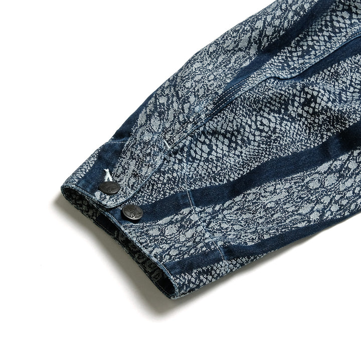 Needles - Short Coverall-10oz Denim - Python Jacquard - QV165
