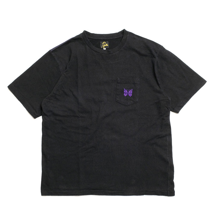 Needles  - S/S Papillon Emb. Pocket T-shirt - Cotton Jersey - QV357