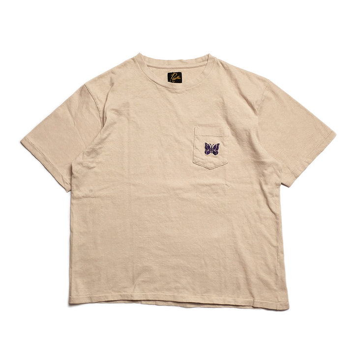 Needles  - S/S Papillon Emb. Pocket T-shirt - Cotton Jersey - QV357