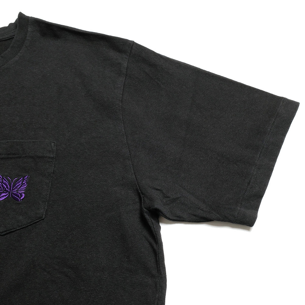 Needles  - S/S Papillon Emb. Pocket T-shirt - Cotton Jersey - QV357