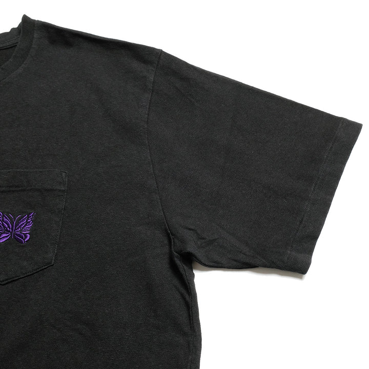 Needles  - S/S Papillon Emb. Pocket T-shirt - Cotton Jersey - QV357