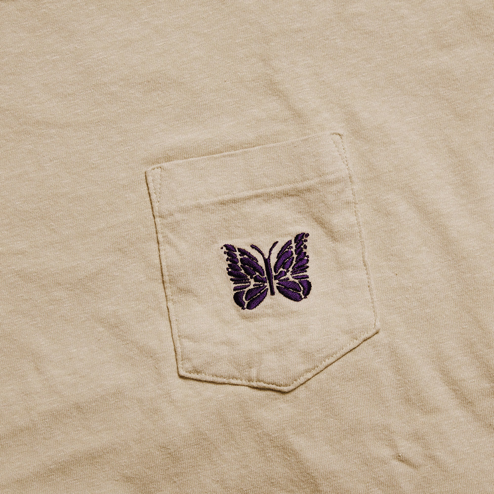 Needles  - S/S Papillon Emb. Pocket T-shirt - Cotton Jersey - QV357