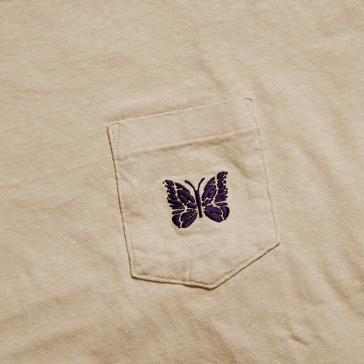 Needles  - S/S Papillon Emb. Pocket T-shirt - Cotton Jersey - QV357