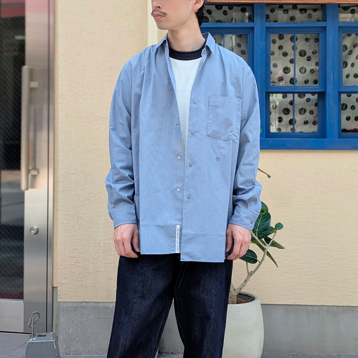 nanamica - Regular Collar Striped Wind Shirt - S26FG062