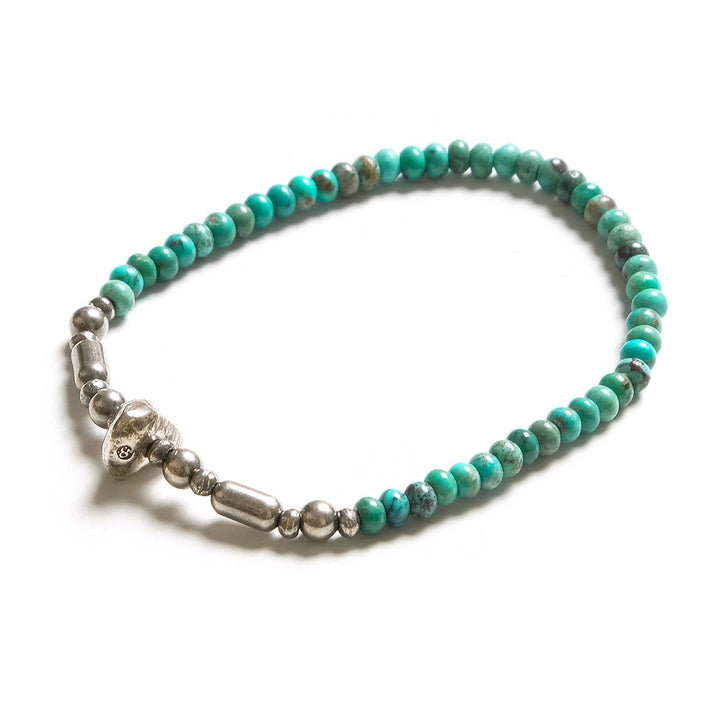 SunKu - Turquoise &amp; Silver Pipe Beads Bracelet -SK-344