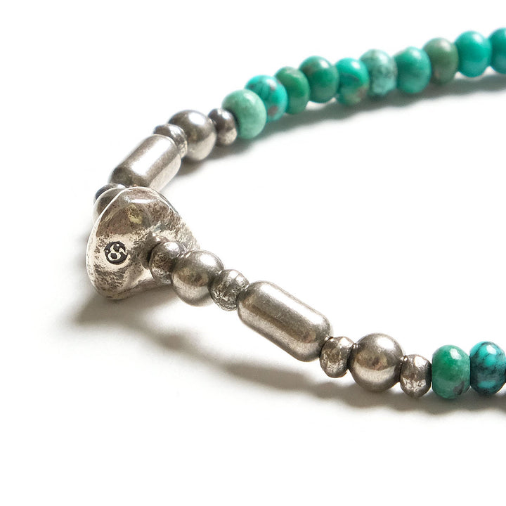 SunKu - Turquoise &amp; Silver Pipe Beads Bracelet -SK-344