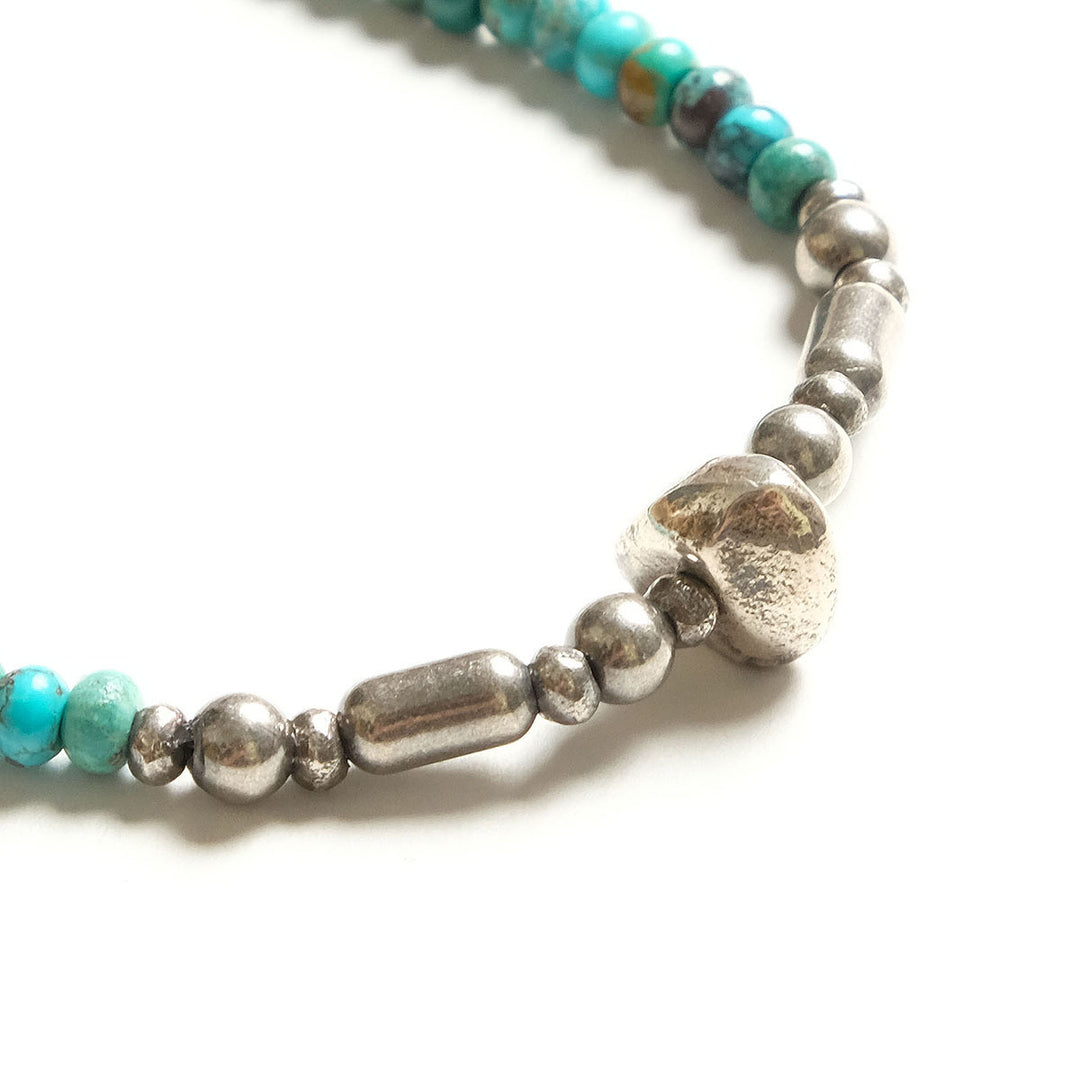 SunKu - Turquoise &amp; Silver Pipe Beads Bracelet -SK-344