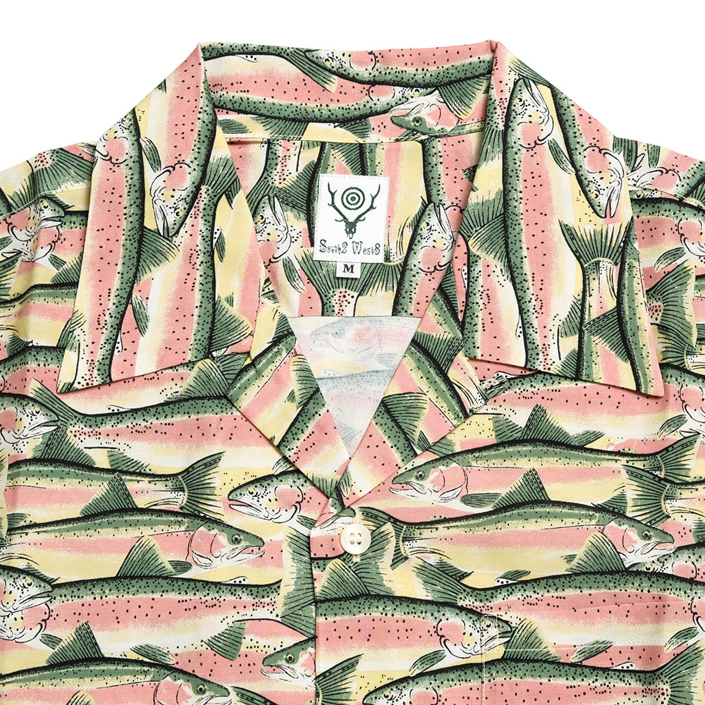 SOUTH2 WEST8 - S/S Open Collar Shirt - Trout - SX676