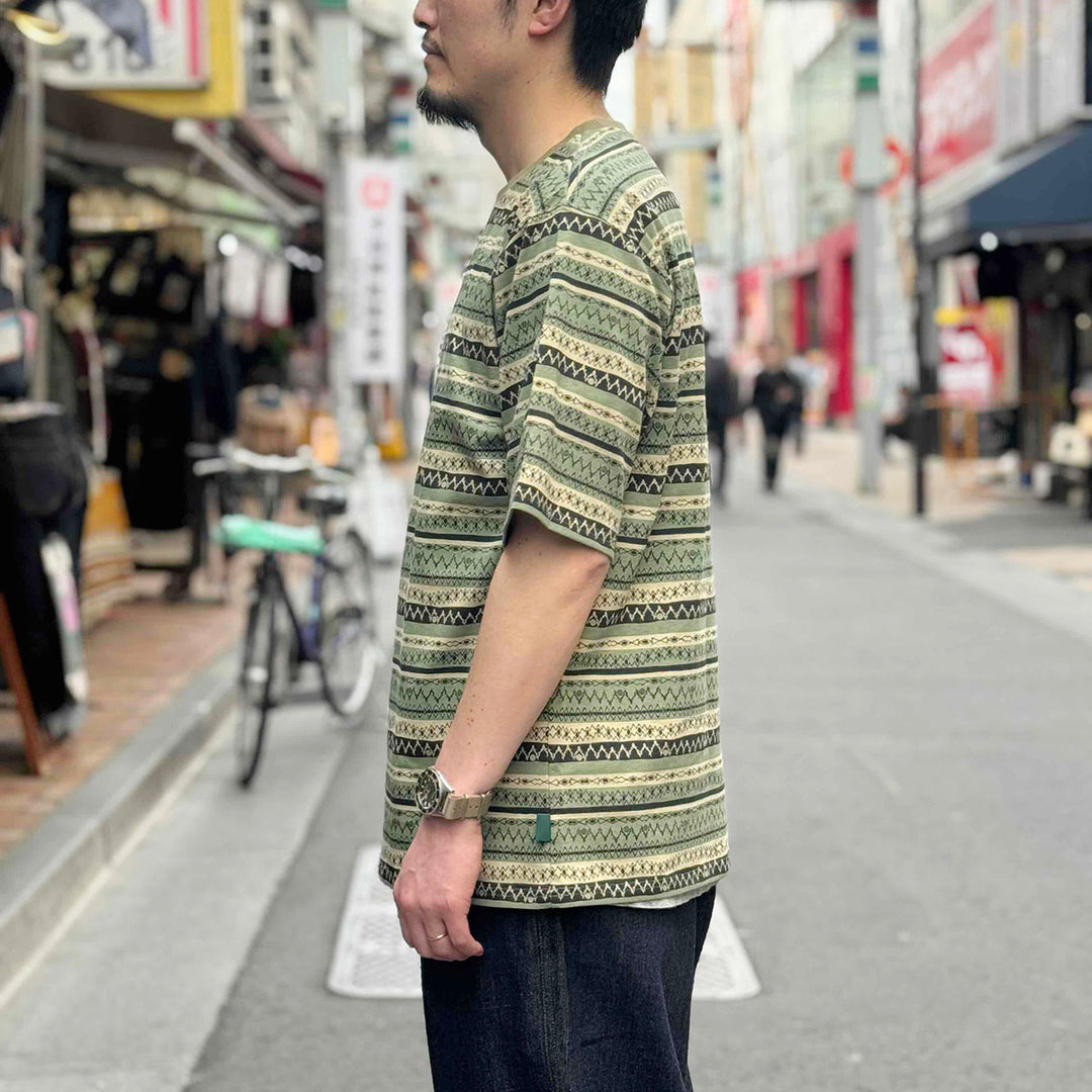 South2 West8 - S/S Crew Neck Tee - Stripe Jersey / Stripe Printed - SX738