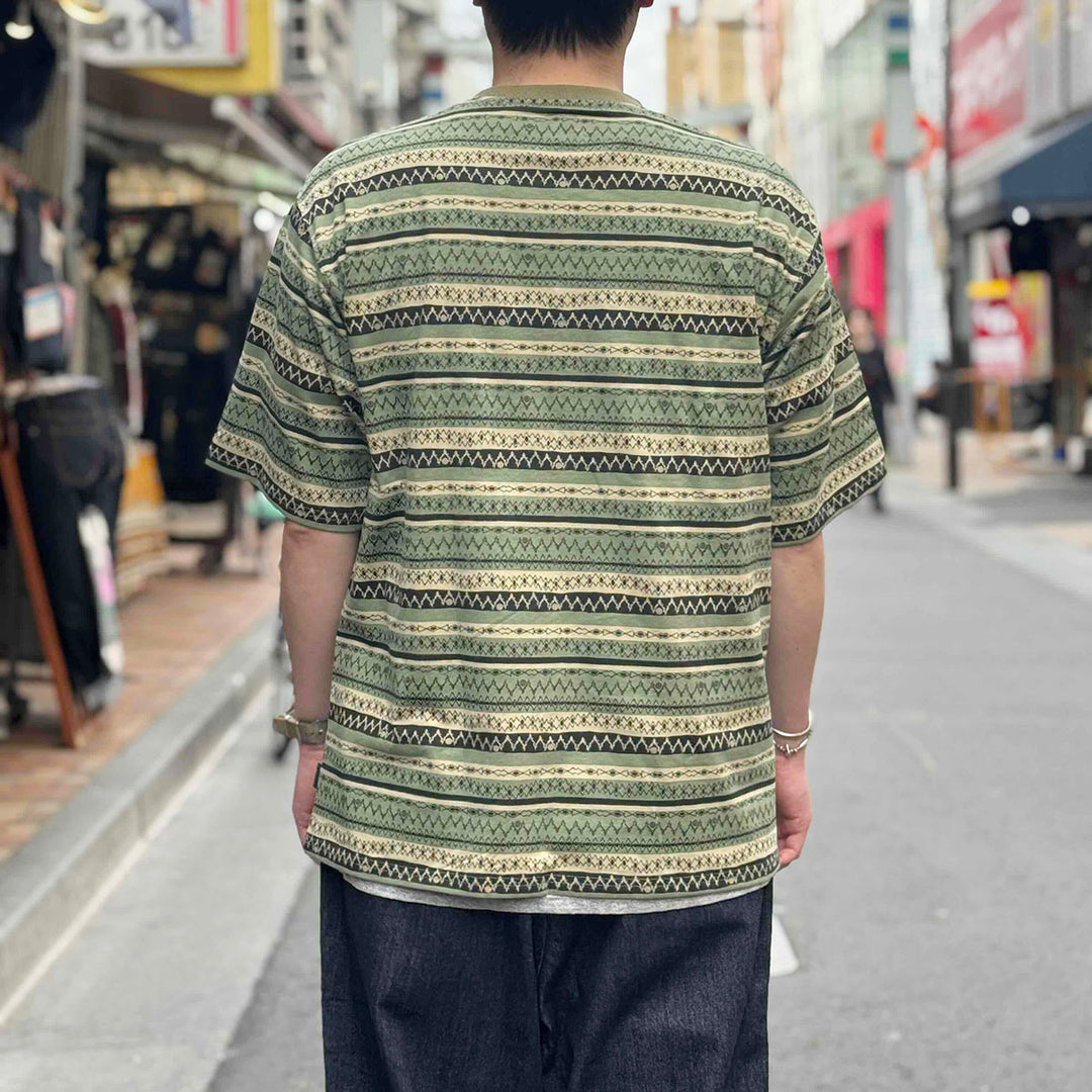 South2 West8 - S/S Crew Neck Tee - Stripe Jersey / Stripe Printed - SX738