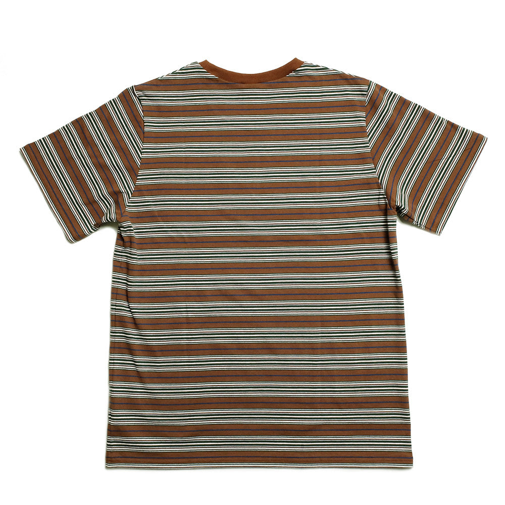 South2 West8 - S/S Round Pocket Tee - Cotton Multi Narrow Stripe Jersey - SX742